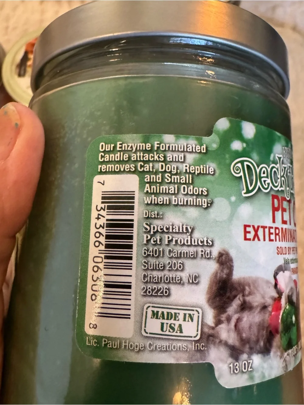 2 Pet Odor Exterminator Candle - Green and blue